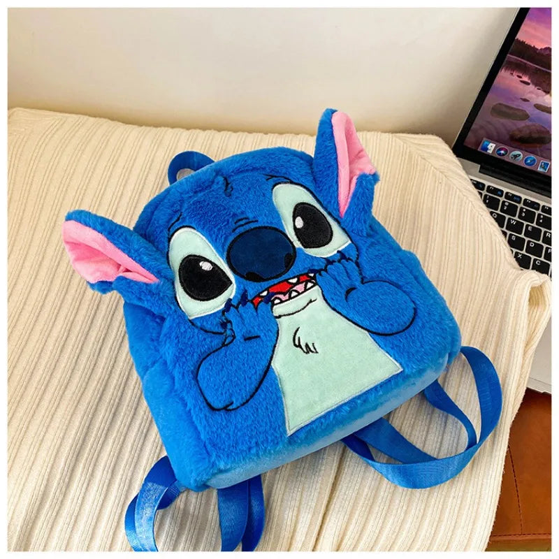 Mochila Infantil Stitch Disney | Bolsa de Pelúcia Fofa para Crianças - EVREN