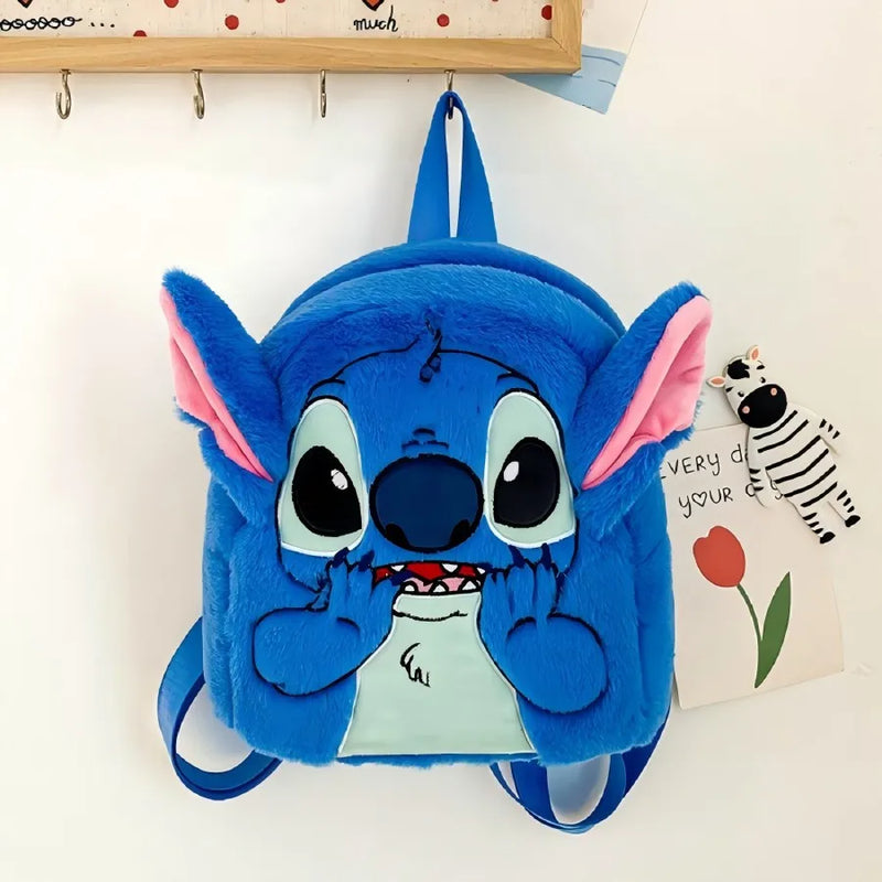 Mochila Infantil Stitch Disney | Bolsa de Pelúcia Fofa para Crianças - EVREN