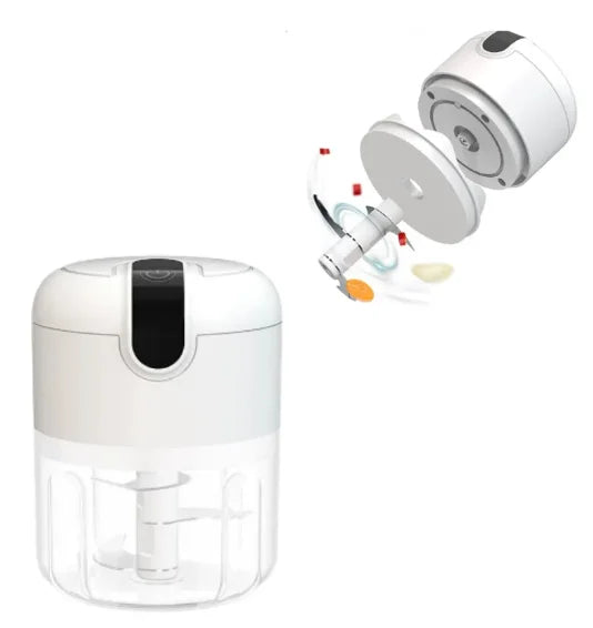 Mini Processador de Alimentos Portátil USB 250ml, 3 Lâminas Afiadas, Compacto e Recarregável - EVREN