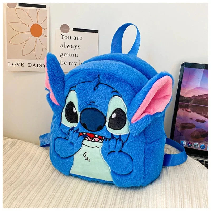 Mochila Infantil Stitch Disney | Bolsa de Pelúcia Fofa para Crianças - EVREN
