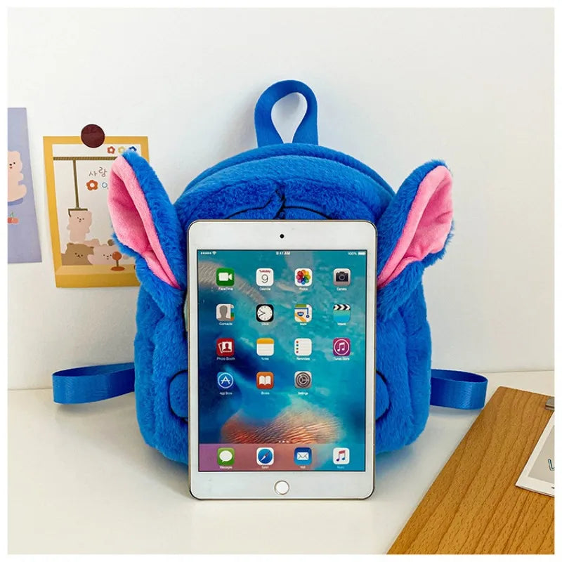 Mochila Infantil Stitch Disney | Bolsa de Pelúcia Fofa para Crianças - EVREN