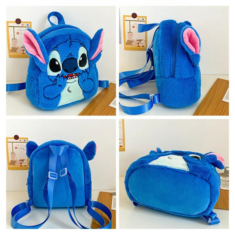 Mochila Infantil Stitch Disney | Bolsa de Pelúcia Fofa para Crianças - EVREN