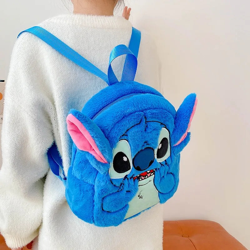Mochila Infantil Stitch Disney | Bolsa de Pelúcia Fofa para Crianças - EVREN