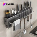 Prateleira Organizadora de Parede | Suporte em Aço Inox para Facas e Utensílios - EVREN