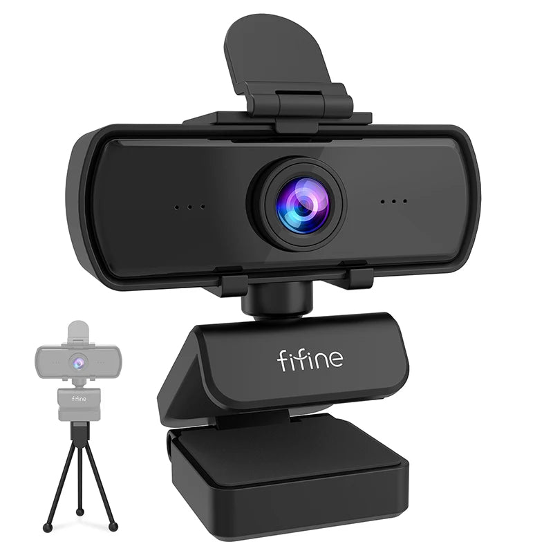 Webcam Full HD 1440p com Microfone Integrado e Tripé FIFINE K420 | Ideal para Home Office, Streams, Videochamadas e Conferências - EVREN