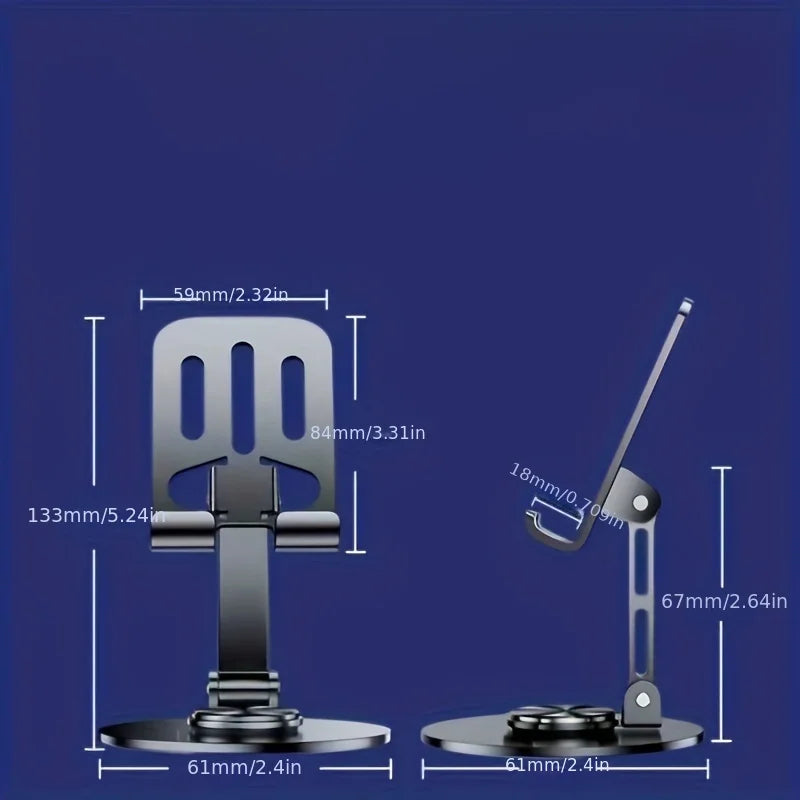 Suporte Portátil e Ajustável para Tablets e Smartphones com Rotação 360° – Design Dobrável e Antiderrapante - EVREN
