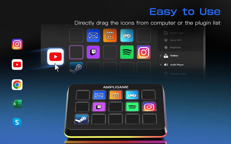 Stream Deck FIFINE D6 com 15 Teclas Macros para OBS, Twitch, YouTube e mais - EVREN