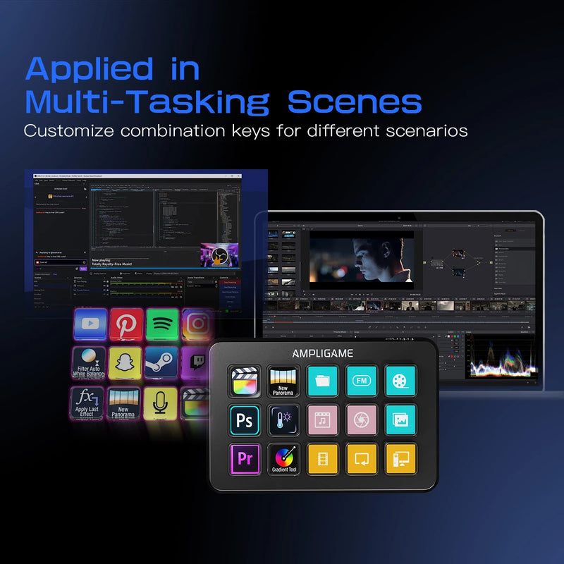 Stream Deck FIFINE D6 com 15 Teclas Macros para OBS, Twitch, YouTube e mais - EVREN
