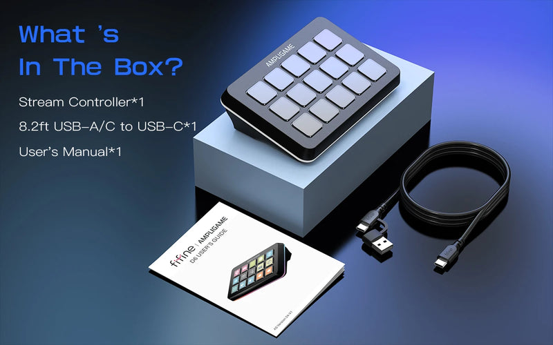 Stream Deck FIFINE D6 com 15 Teclas Macros para OBS, Twitch, YouTube e mais - EVREN