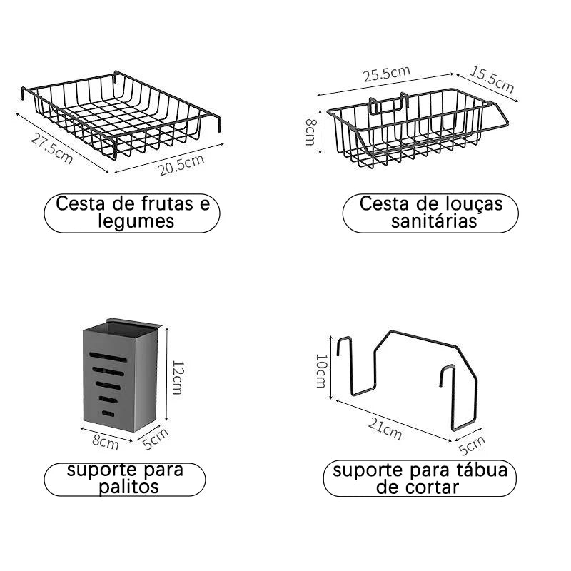 Organizador de Louças para Pia | Prateleira Funcional com Design Moderno e Compacto - EVREN