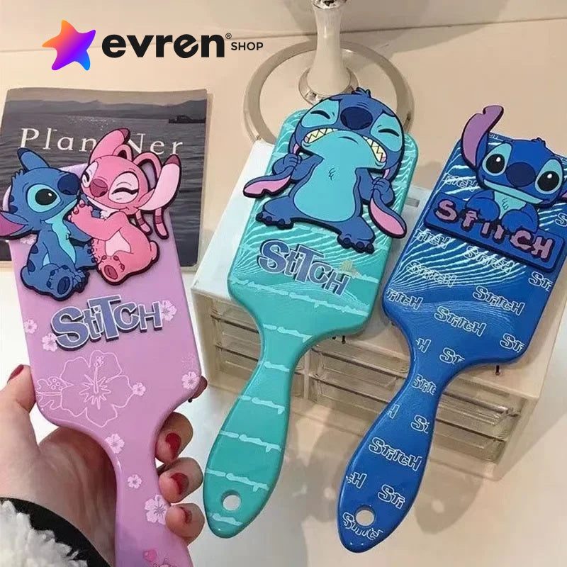 Escova de Cabelo Stitch Disney, Massageadora com Almofada de Ar, Perfeita para Crianças, Fãs e Colecionadores - EVREN