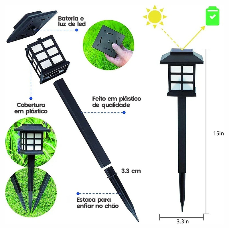 Luminárias solares LED à prova d'água | Iluminação decorativa e sustentável para jardins, caminhos e quintais - EVREN
