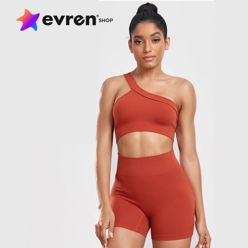 Conjunto Fitness Feminino Sem Costura | Look Esportivo para Academia, Yoga e Exercícios - EVREN