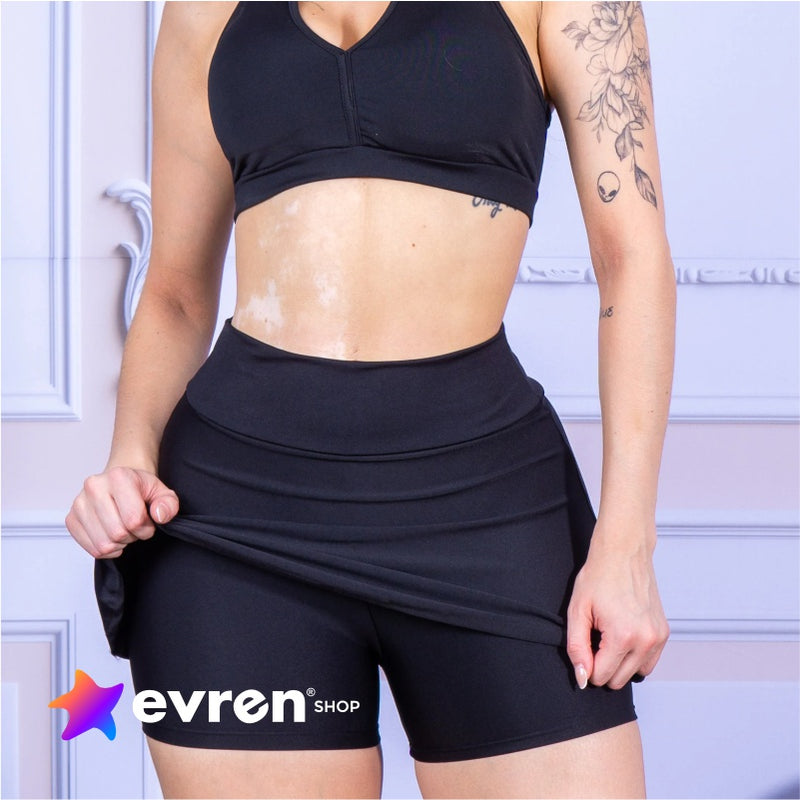 Short Saia Feminino Fitness - Conforto e Estilo para Academia e CrossFit - EVREN