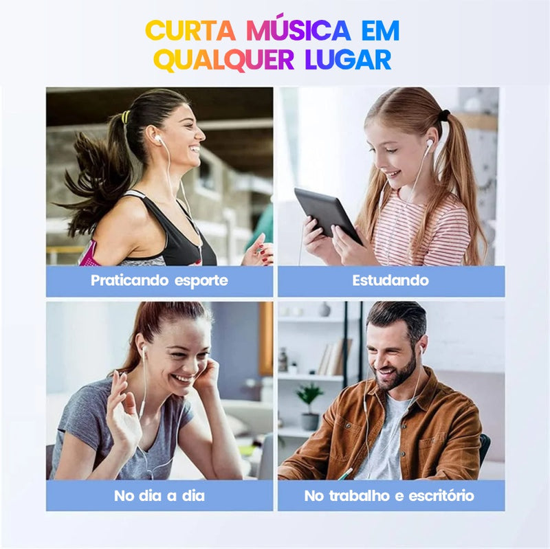Fones de Ouvido In-Ear 3.5mm com Microfone | Controle por Fio, Chamadas Hands-Free e Música para Esportes e Tablets - EVREN