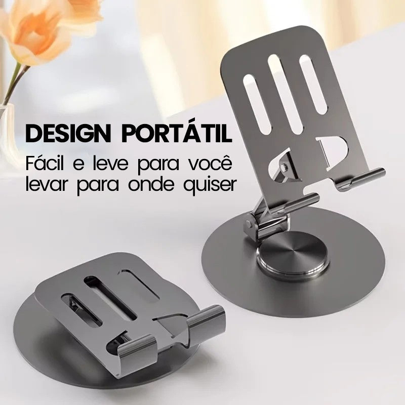 Suporte Portátil e Ajustável para Tablets e Smartphones com Rotação 360° – Design Dobrável e Antiderrapante - EVREN